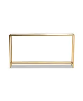 Baxton Studio Alessa Modern and Contemporary Glam 59.9" Finished Metal and Mirrored Glass Console Table - Gold