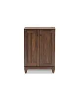 Baxton Studio Nissa Modern and Contemporary 34.6" Finished Wood 2-Door Shoe Storage Cabinet