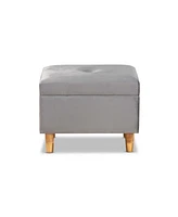 Baxton Studio Elias Modern and Contemporary Velvet Fabric Upholstered Finished Wood Storage Ottoman