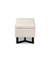 Baxton Studio Esther Modern and Contemporary Velvet Fabric Upholstered Finished Wood Storage Ottoman