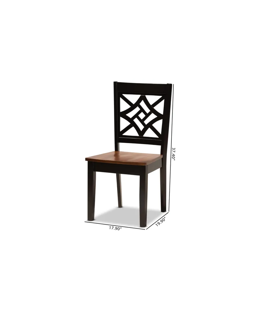 Baxton Studio Nicolette Modern and Contemporary 2-Piece Two-Tone and Finished Wood Dining Chair Set