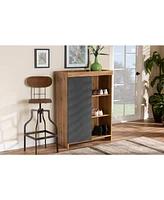 Baxton Studio Caspian Modern and Contemporary 43.3" Two-Tone and Finished Wood Shoe Cabinet