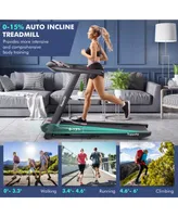 Costway 4.75HP Folding Treadmill w/Preset Programs Touch Screen Voice
