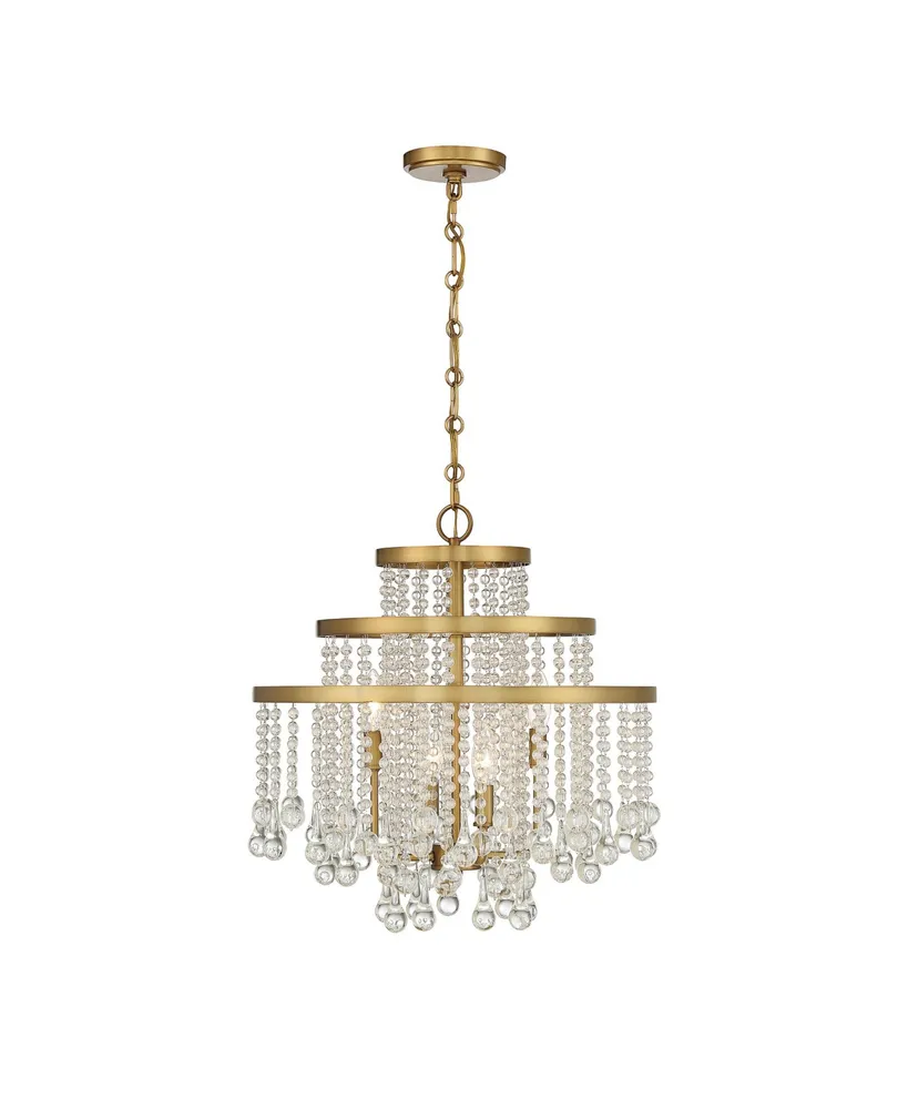 Savoy House Luna 4-Light Chandelier in Warm Brass