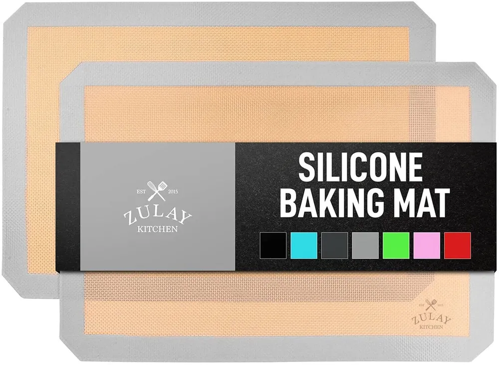 Zulay Kitchen Set of 2 Reusable Non-Stick Silicone Baking Mat Sheet