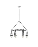 Savoy House Denali 6-Light Led Chandelier in Matte Black with Polished Chrome Accents