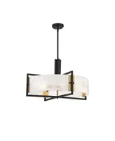 Savoy House Hayward 5-Light Pendant in Matte Black with Warm Brass Accents