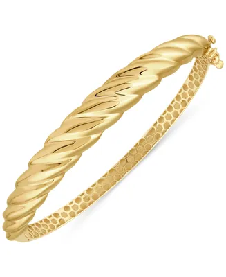 Polished Croissant Bangle Bracelet in 10k Gold