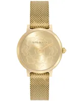 Olivia Burton Women's Ultra Slim Floral Ion Plated Gold-Tone Steel Watch 28mm