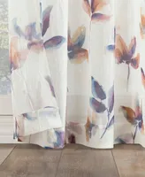 No. 918 Ellie Floral Print Sheer Rod Pocket Single Curtain Panel