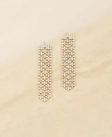 Linear Crystal Statement Chain Earrings