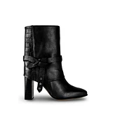 Bala Di Gala Women's Black Premium Leather Boots With Embossed Backside Nat By