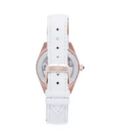 Empress Women Magnolia Leather Watch - White/Rose Gold, 37mm