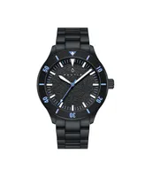 Nautis Men Deacon Stainless Steel Watch - Black/Blue, 43mm