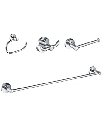 Kraus Elie 4-Piece Bath Hardware Set with Towel Bar, Paper Holder, Ring and Robe Hook