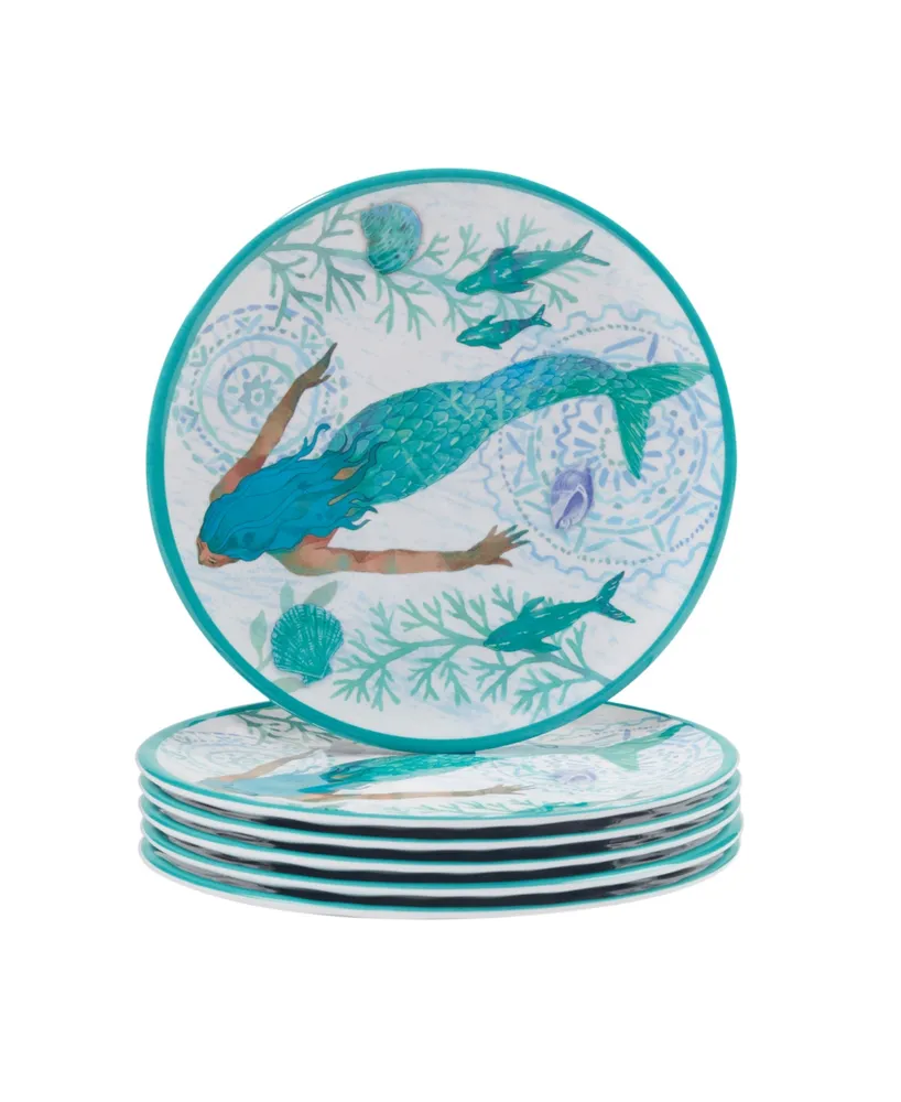 Certified International Serene Seas Melamine Salad Plate, Set of 6