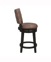 Hillsdale 40.25" Wood and Upholstered Kaede Furniture Counter Height Swivel Stool