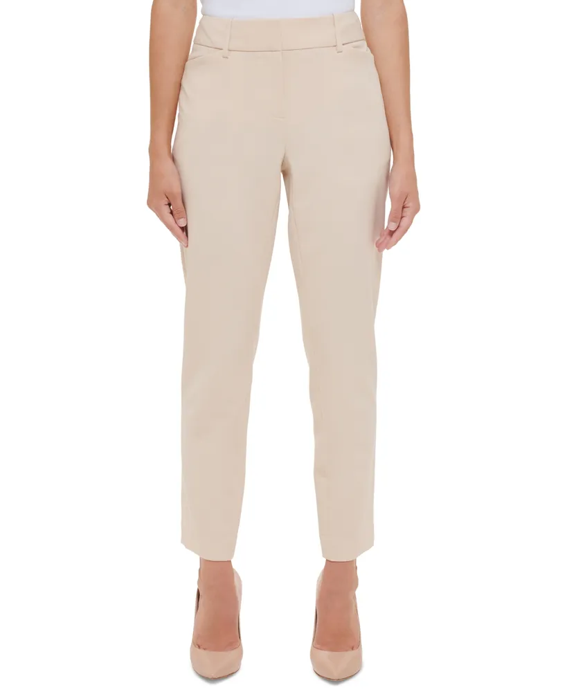 Tommy Hilfiger Women's Seam-Detail Mid-Rise Slim-Leg Pants