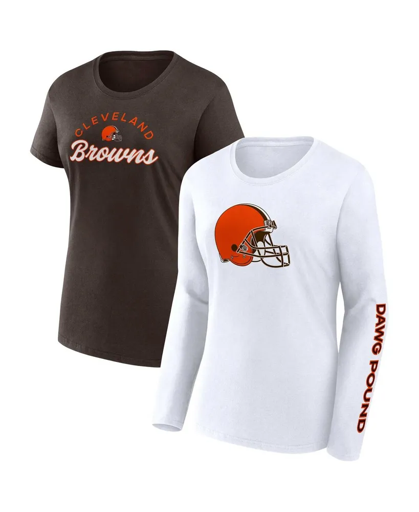 Women's Fanatics Branded Baker Mayfield Brown Cleveland Browns Player Icon Name & Number V-Neck T-Shirt