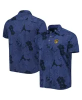 Men's Tommy Bahama Navy Milwaukee Brewers Miramar Blooms Polo Shirt