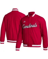 Men's adidas Red Louisville Cardinals Baseball Coaches Full-Snap Jacket