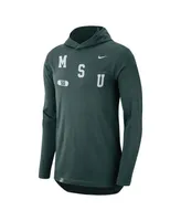 Men's Nike Green Michigan State Spartans Team Performance Long Sleeve Hoodie T-shirt