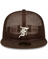 Men's New Era x Fear of God Brown Mesh 59FIFTY Fitted Hat
