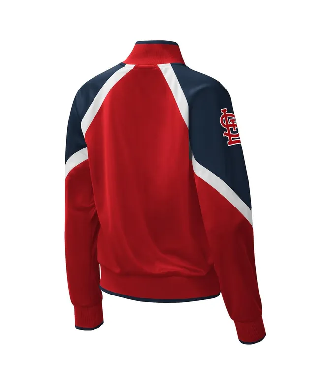 Starter Red St. Louis Cardinals Touchdown Raglan Full-Zip Track Jacket