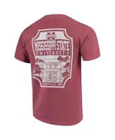 Men's Maroon Mississippi State Bulldogs Comfort Colors Campus Icon T-shirt