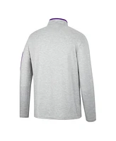 Men's Colosseum Heathered Gray, Purple Kansas State Wildcats Country Club Windshirt Quarter-Zip Jacket