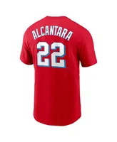 Men's Nike Sandy Alcantara Red Miami Marlins City Connect Name and Number T-shirt