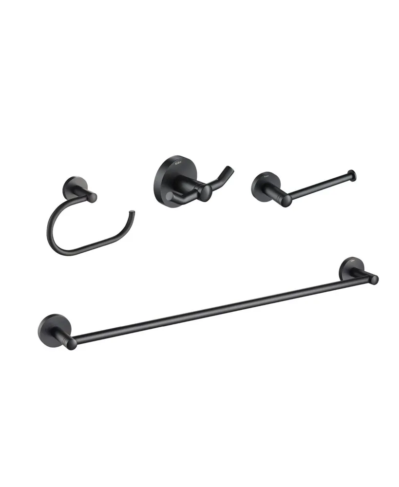 Kraus Elie 4-Piece Bath Hardware Set with Towel Bar, Paper Holder, Towel Ring and Robe Hook