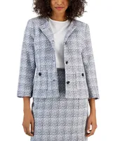 Nipon Boutique Women's Tweed Button-Front Jacket & Pencil Skirt Suit