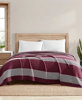 Closeout! Eddie Bauer Boylston Stripe Cotton Reversible Blanket