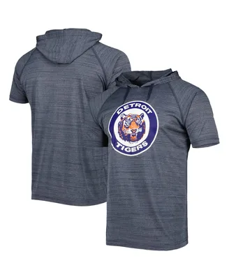 Men's Stitches Navy Detroit Tigers Space-Dye Raglan Hoodie T-shirt