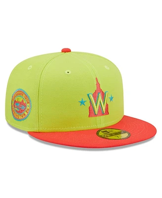 Men's New Era Green and Red Washington Nationals 2008 Inaugural Season Cyber Highlighter 59FIFTY Fitted Hat