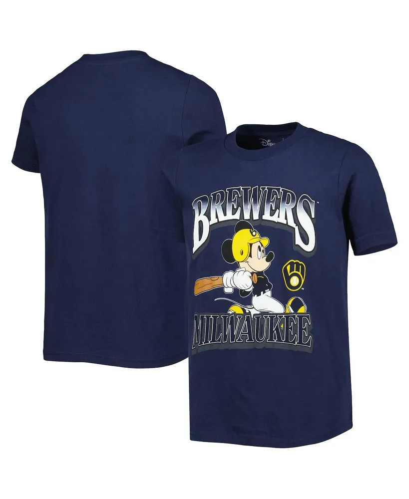 Big Boys and Girls Navy Milwaukee Brewers Disney Game Day T-shirt