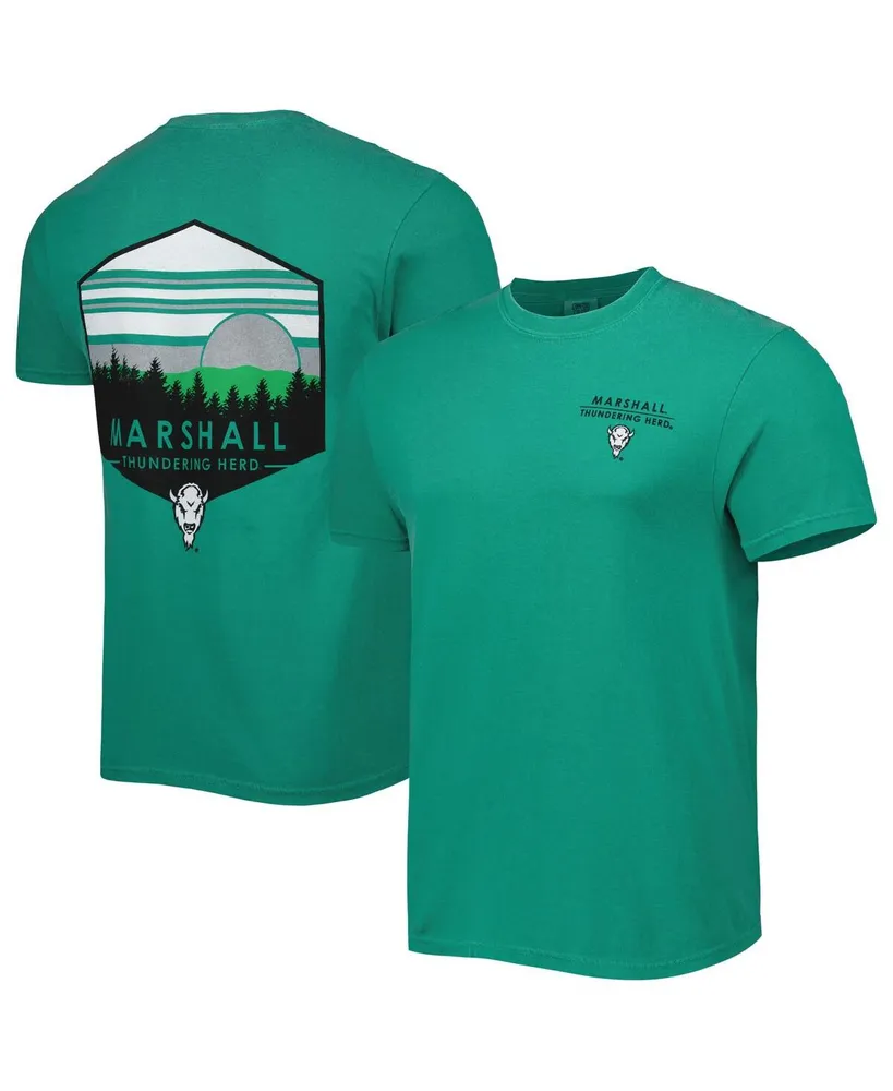 Men's Green Marshall Thundering Herd Landscape Shield T-shirt