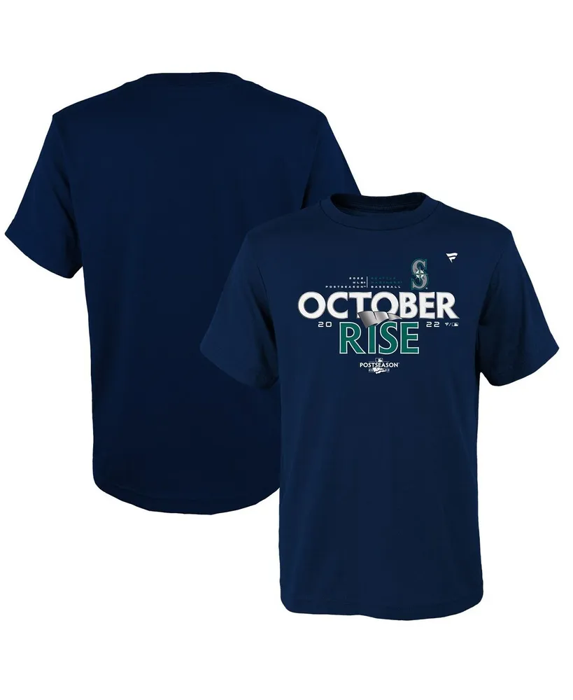 Big Boys and Girls Fanatics Navy Seattle Mariners 2022 Postseason T-shirt