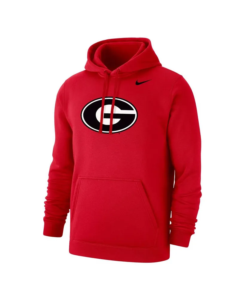 Men's Nike Red Georgia Bulldogs Primary Logo Club Pullover Hoodie