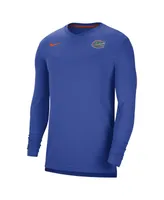 Men's Nike Royal Florida Gators 2022 Coach Performance Long Sleeve V-Neck T-shirt