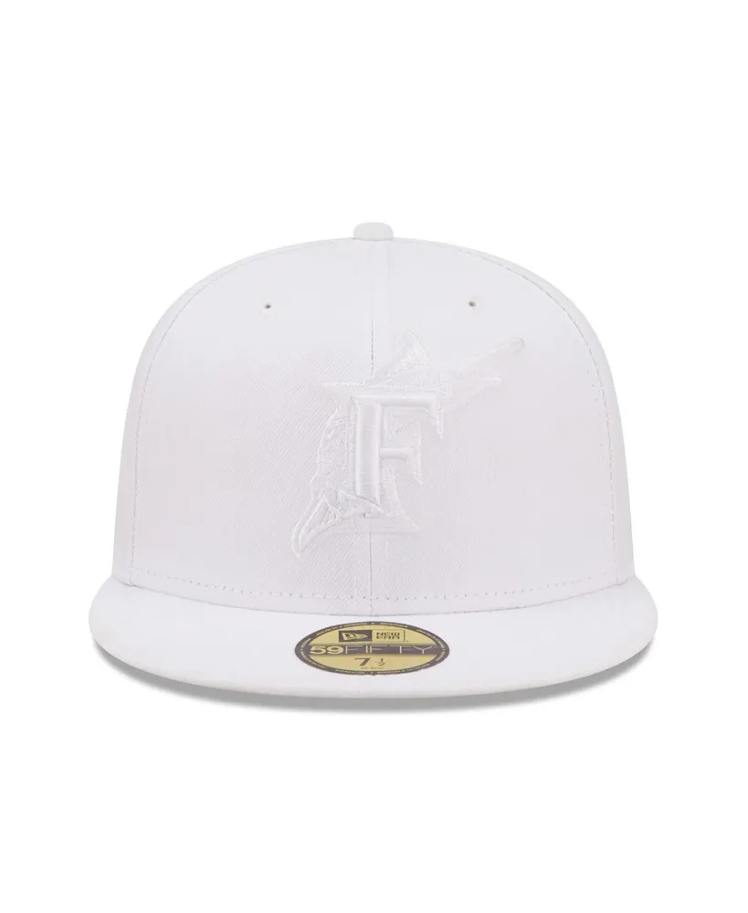 Men's New Era Miami Marlins White on White 59FIFTY Fitted Hat
