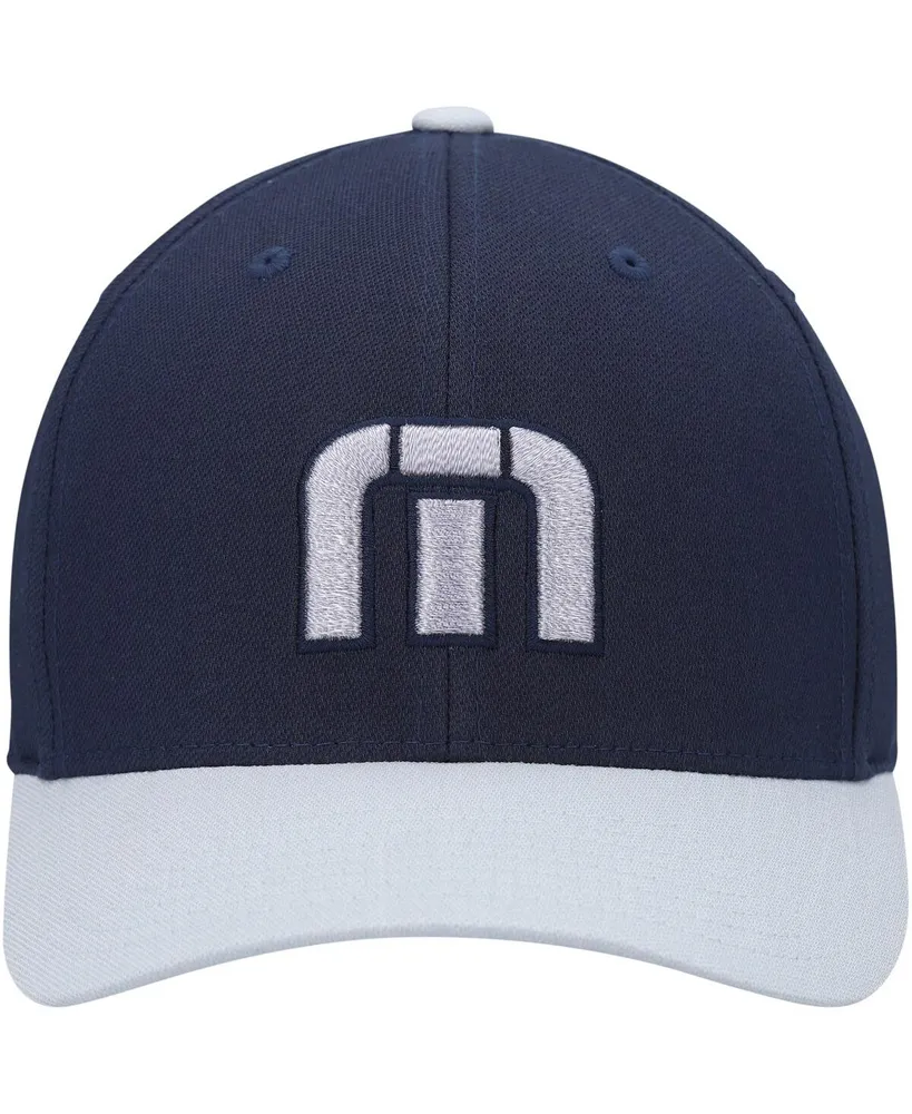 Men's Travis Mathew Navy and Gray Skipper Tri-Blend Snapback Hat