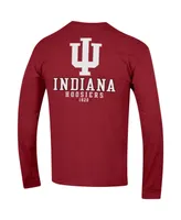 Men's Champion Crimson Indiana Hoosiers Team Stack Long Sleeve T-shirt