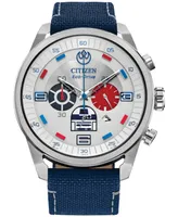 Citizen Eco-Drive Men's Chronograph Star Wars R2-D2 Blue Nylon Strap Watch 45mm