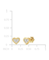 Children's Diamond Accent Heart Stud Earrings in 14k Gold