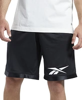 Reebok Men's Regular-Fit Logo-Print Mesh Basketball Shorts