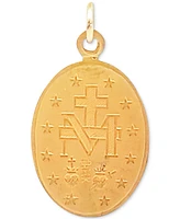 Oval Miraculous Medal Pendant in 14k Gold