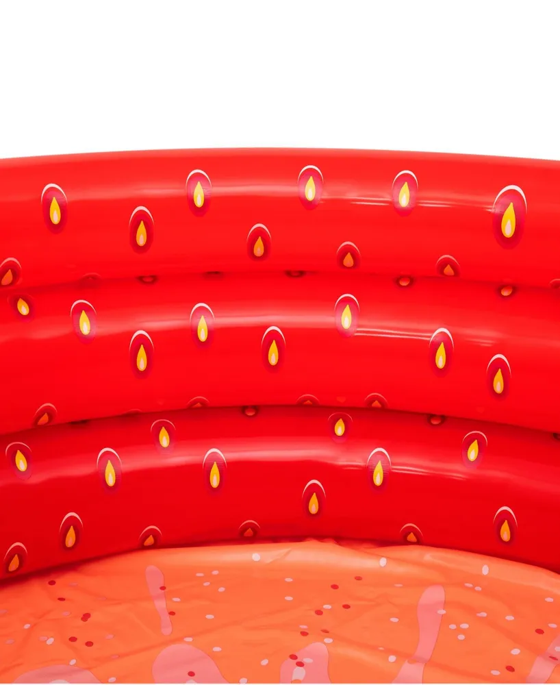 H2OGO Snow Bestway Sweet Strawberry Pool 66" x 15" Inflatable 3-Ring Play Pool, 103 Gallon