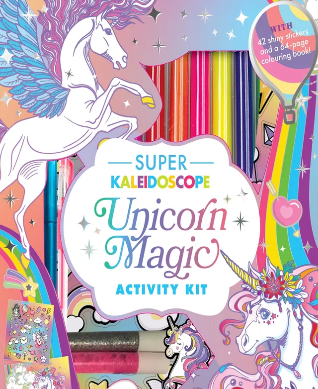 Super Kaleidoscope - Electrifying Neon Activity Kit - Space Themed Coloring Book with Neon Stationery and Stickers - Rocket Keyring - Arts and Craft